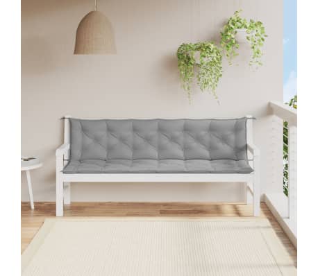 vidaXL Garden Bench Cushion Grey 200x(50+50)x7cm Oxford Fabric