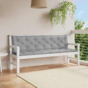 Blazina za vrtno klop siva 200x(50+50)x7 cm blago