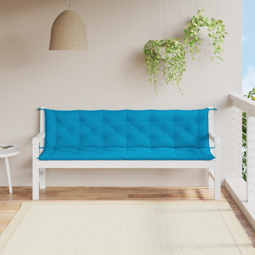 vidaXL Cuscini per Panca 2 pz Azzurri 200x50x7 cm in Tessuto Oxford