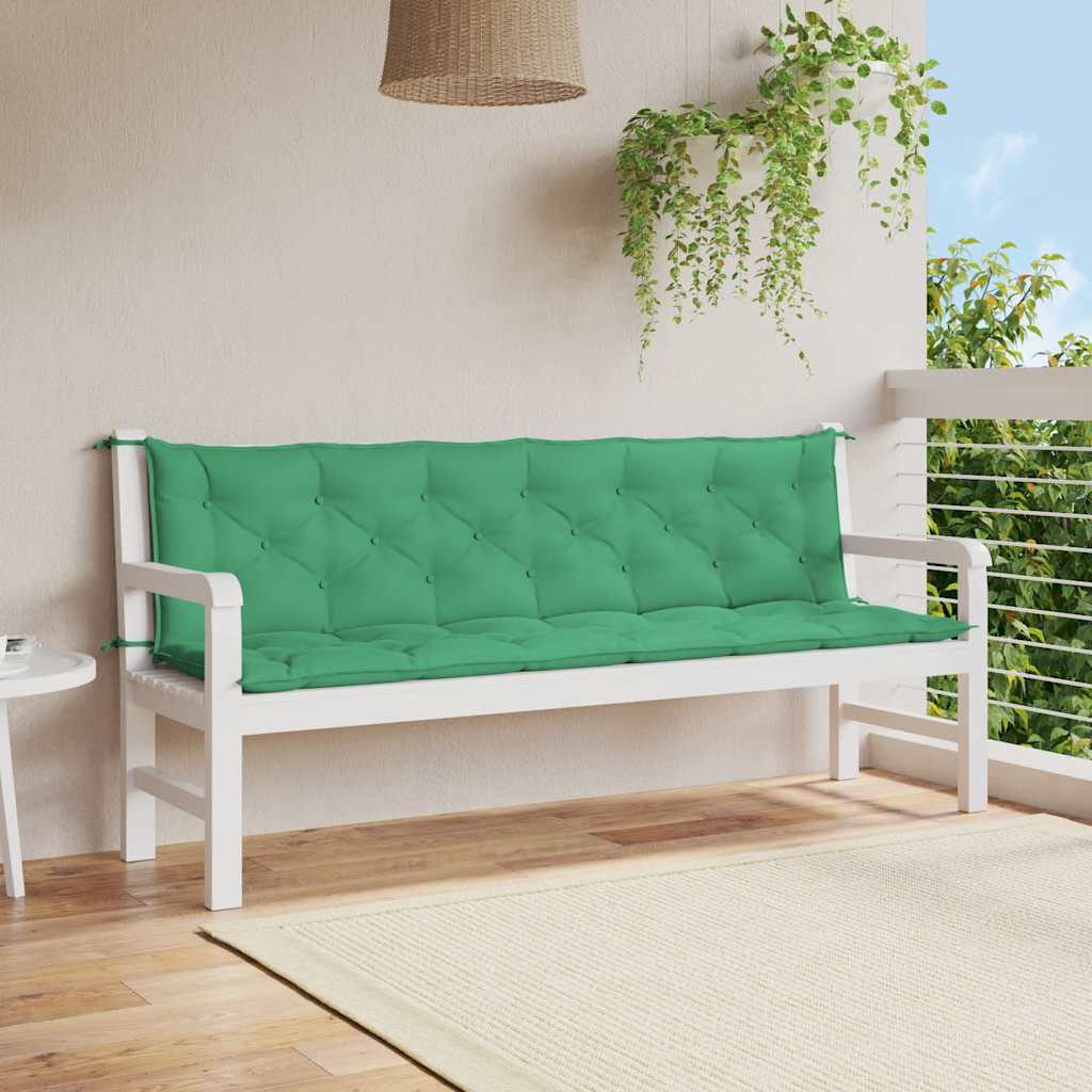 vidaXL Pernă bancă de grădină, verde, 200x(50+50)x7cm, material oxford
