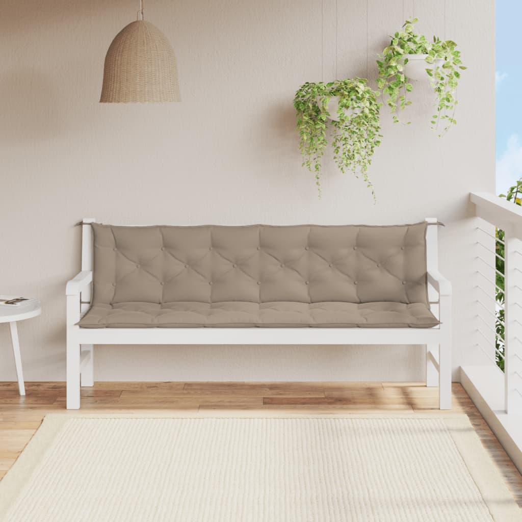 vidaXL Coussin de banc de jardin taupe 200x(50+50)x7 cm tissu oxford