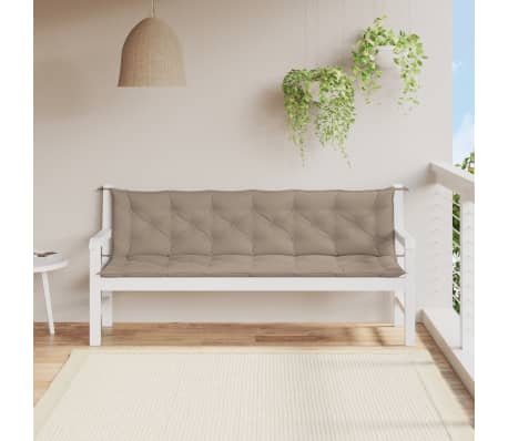 vidaXL Coussin de banc de jardin taupe 200x(50+50)x7 cm tissu oxford