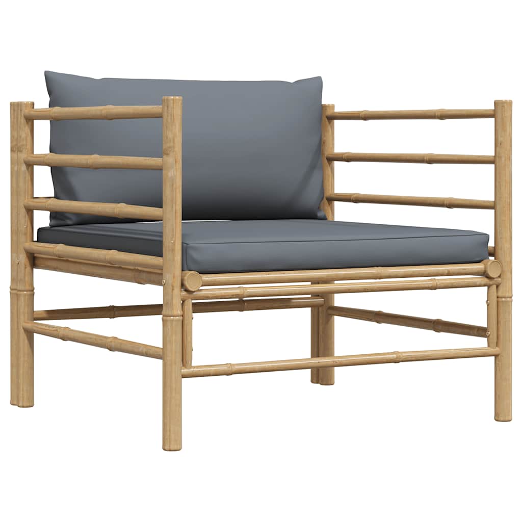 Thumbnail - vidaXL Gartensofa mit Dunkelgrauen Kissen Bambus