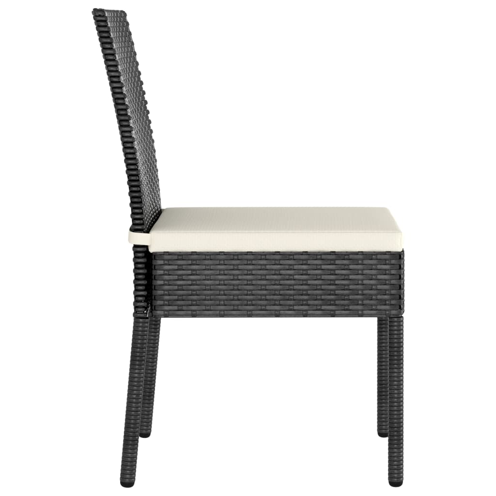 Thumbnail - vidaXL Garten-Essstühle 4 Stk. Poly Rattan Schwarz