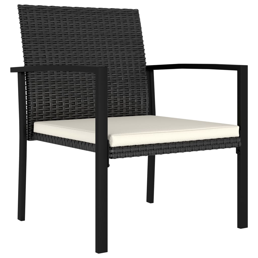 

vidaXL Tuinstoelen 2 st poly rattan zwart