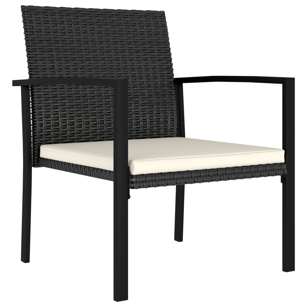 

vidaXL Tuinstoelen 4 st poly rattan zwart