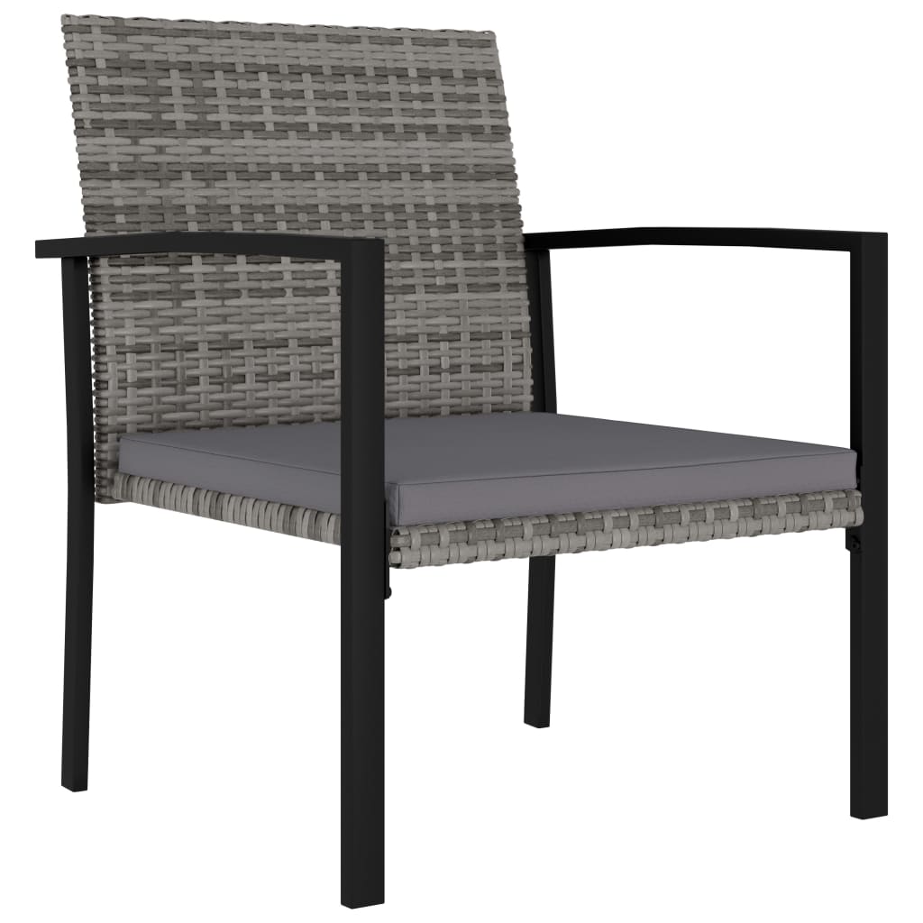 vidaXL 2 db szürke kerti polyrattan étkezőszék