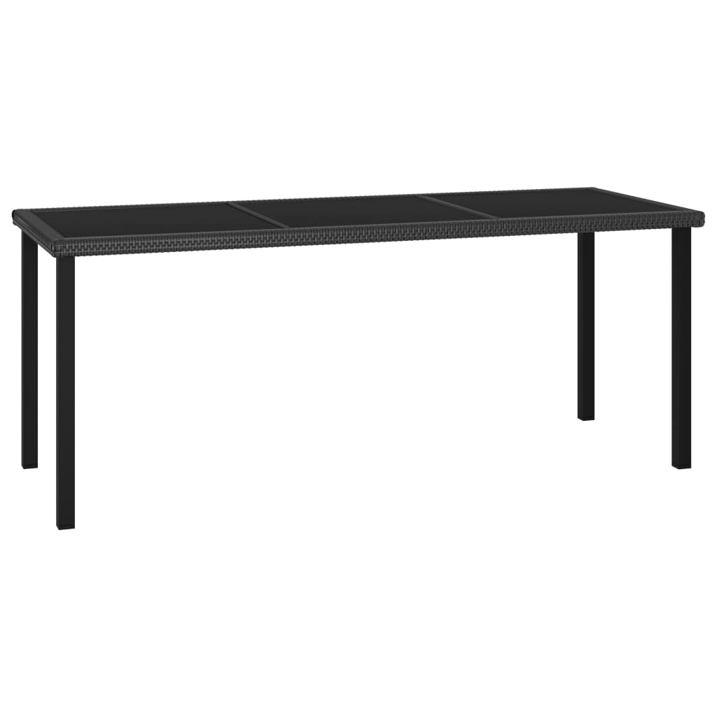 Záhradný jedálenský stôl čierny 180x70x73 cm polyratanový