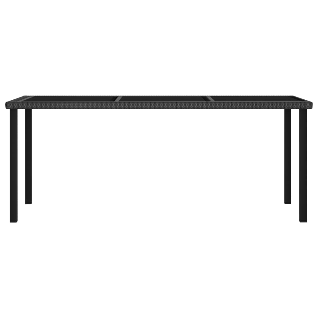  Záhradný jedálenský stôl čierny 180x70x73 cm polyratanový