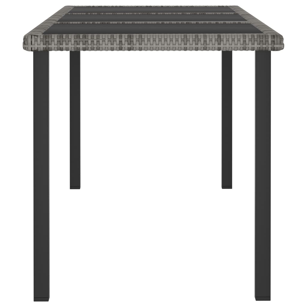 vidaXL Patio Dining Table Gray 70.9x27.6"x28.7" Poly Rattan"