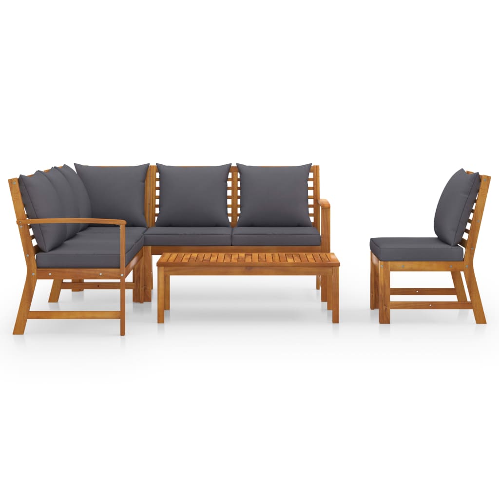 Thumbnail - vidaXL 5-tlg. Garten-Lounge-Set mit Auflagen Massivholz Akazie