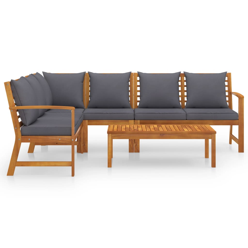 

vidaXL 5-delige Loungeset met kussens massief acaciahout