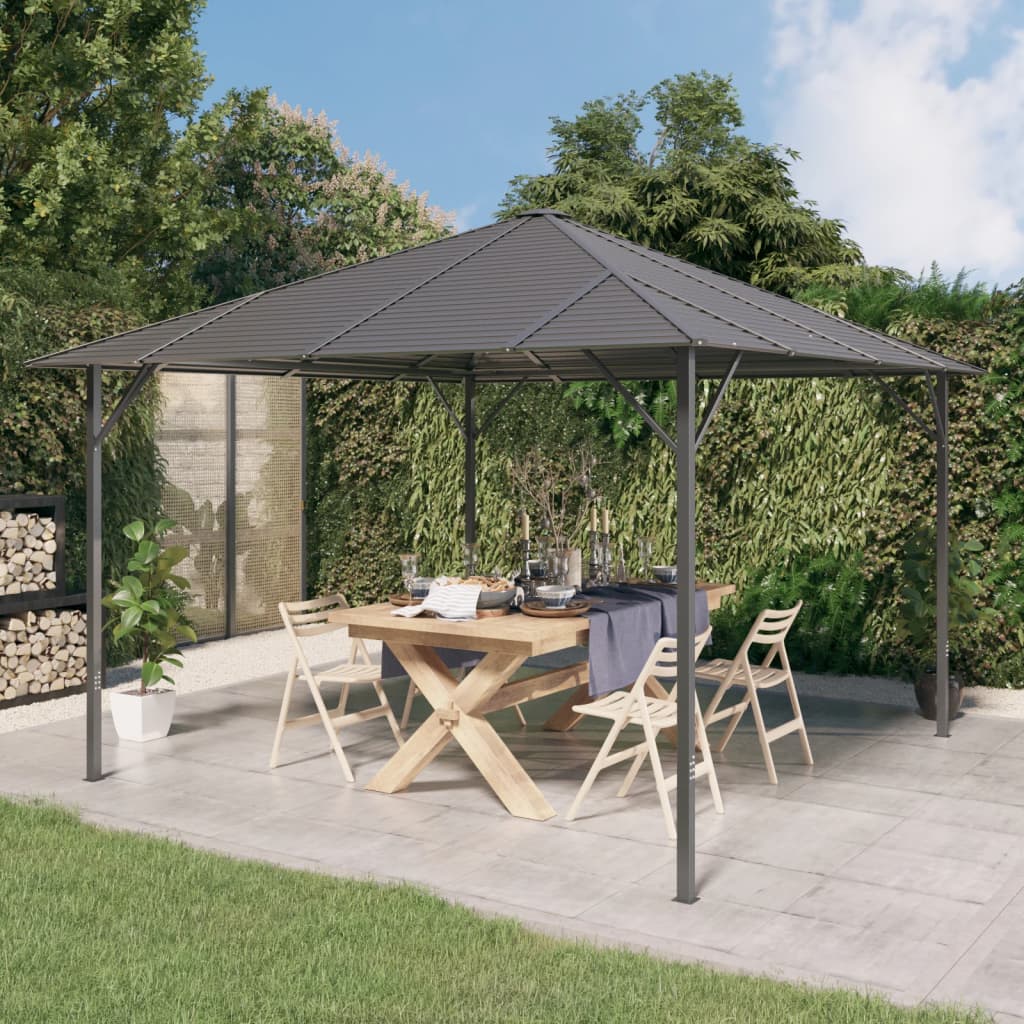 Pavillon mit Dach 3×3 m Anthrazit