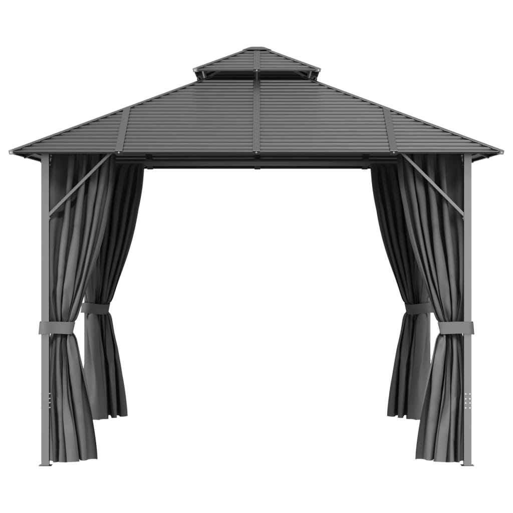 vidaXL Pavillon mit Seitenwänden & Doppeldach 3x3 m Anthrazit