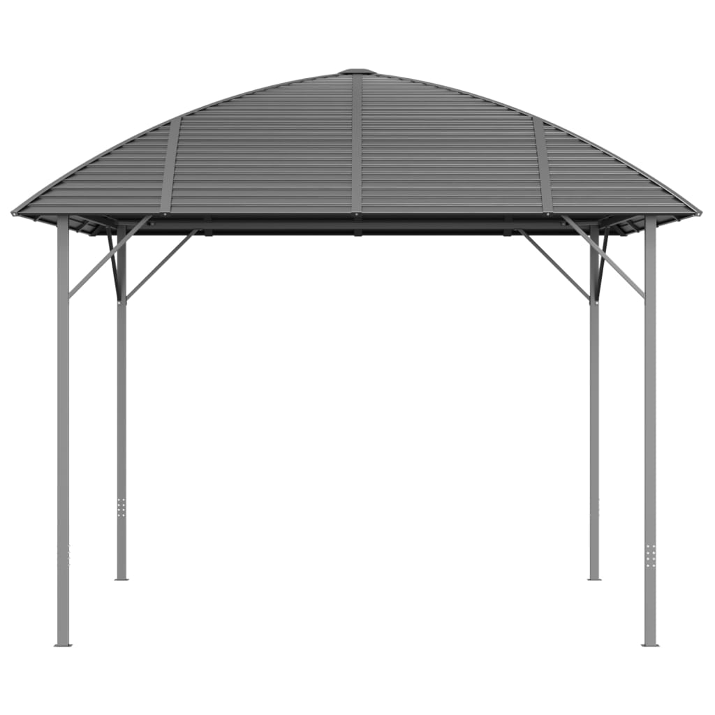 vidaXL Pavilion cu acoperiș arcuit, antracit, 3x3 m