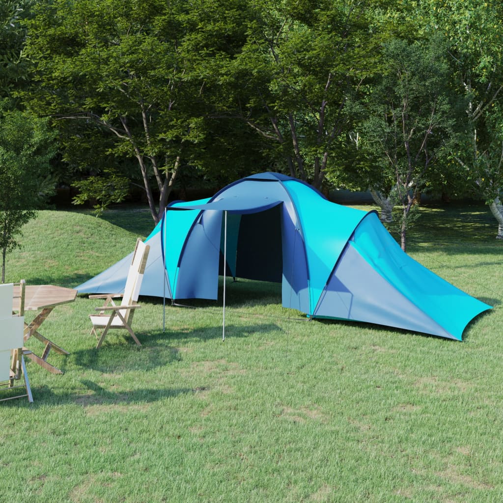 vidaXL Cort camping, 6 persoane, albastru și bleu vidaXL
