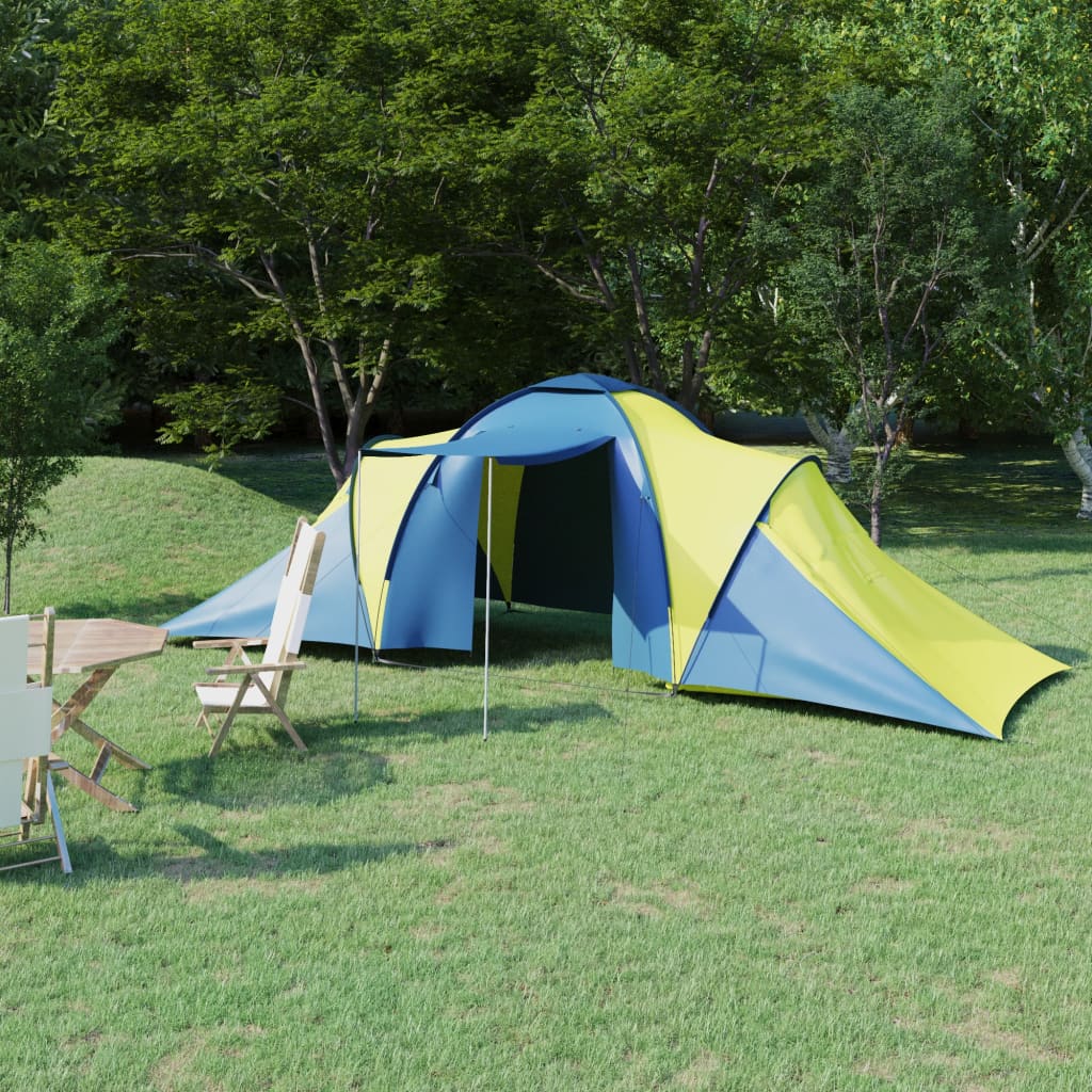 Campingzelt 6 Personen Blau und Gelb