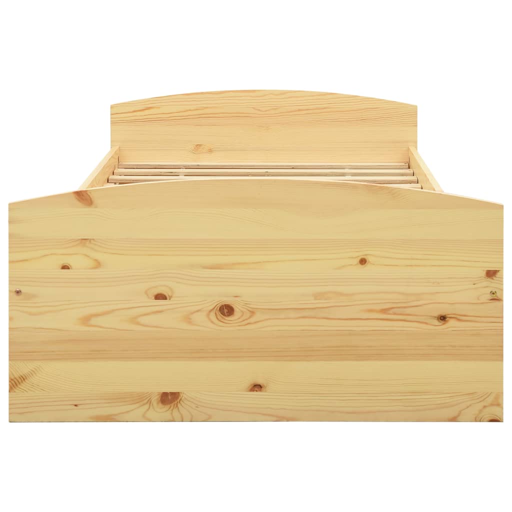 Lovos rėmas su 2 stalčiais, 90x200cm, pušies medienos masyvas | Stepinfit