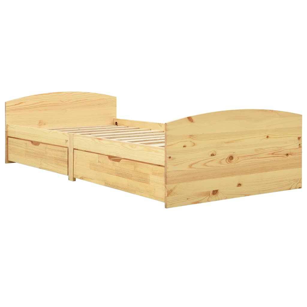 vidaXL Bedframe met 2 lades massief grenenhout 90x200 cm afbeelding