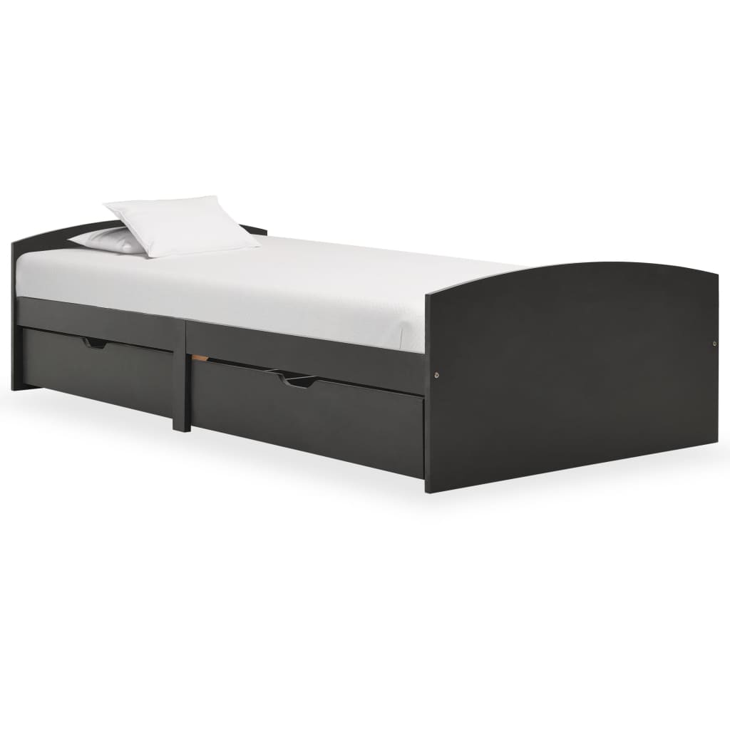 Giroletto Con 2 Cassetti Grigio In Massello Di Pino 90x200 Cm VidaXL 13 width=274