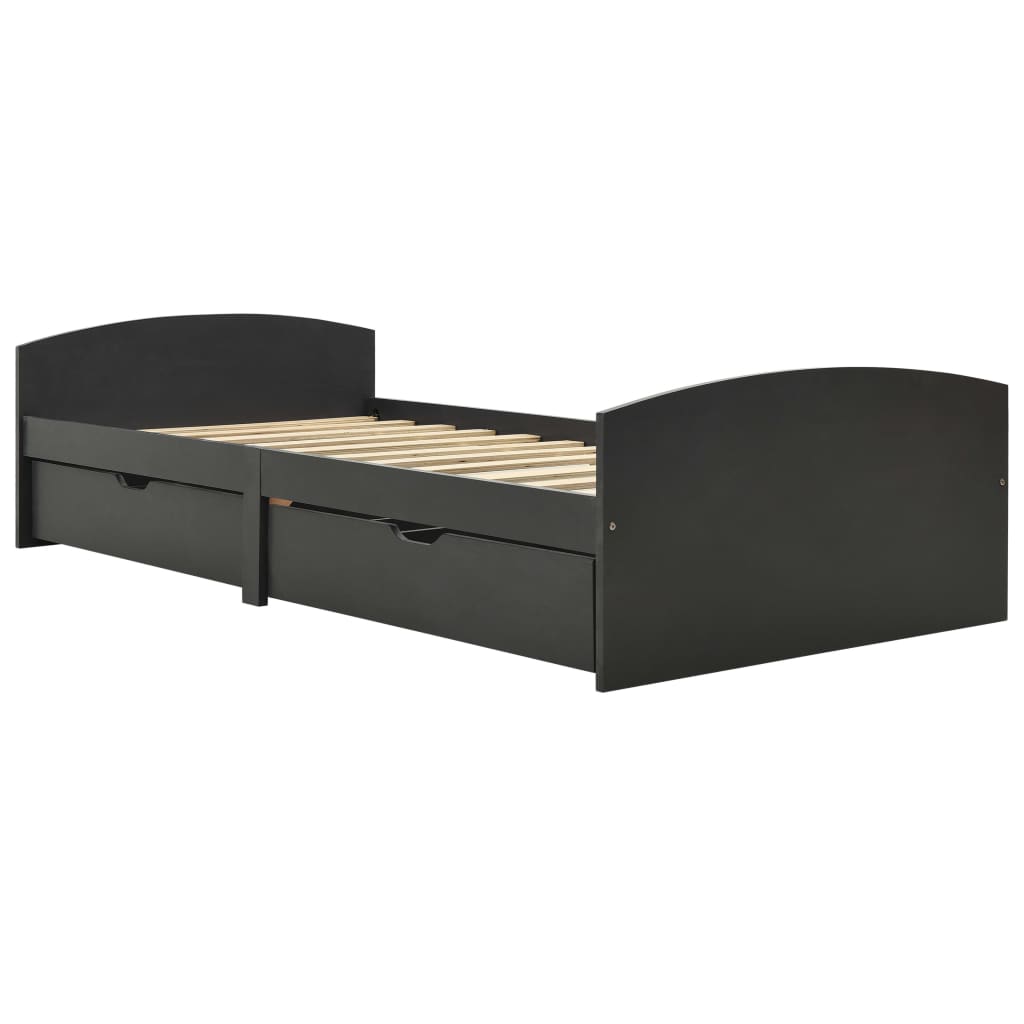 Giroletto Con 2 Cassetti Grigio In Massello Di Pino 90x200 Cm VidaXL 14 width=274