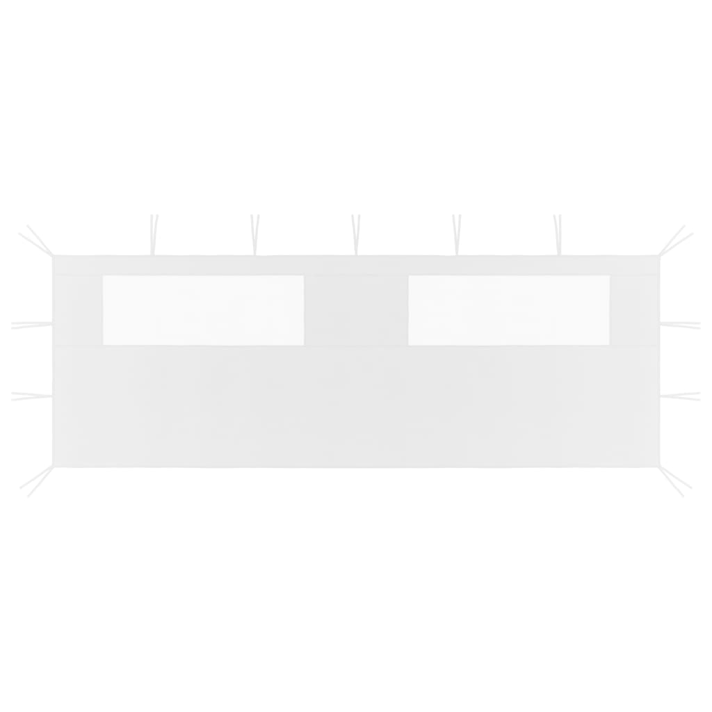 Prieelzijwand met ramen 6×2 m wit