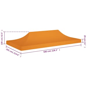 Střecha k party stanu 6 x 3 m oranžová 270 g/m² - obrázek 6