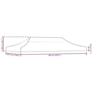 Střecha k party stanu 6 x 3 m taupe 270 g/m² - obrázek 6