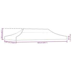 Střecha k party stanu 6 x 3 m cihlová 270 g/m² - obrázek 6