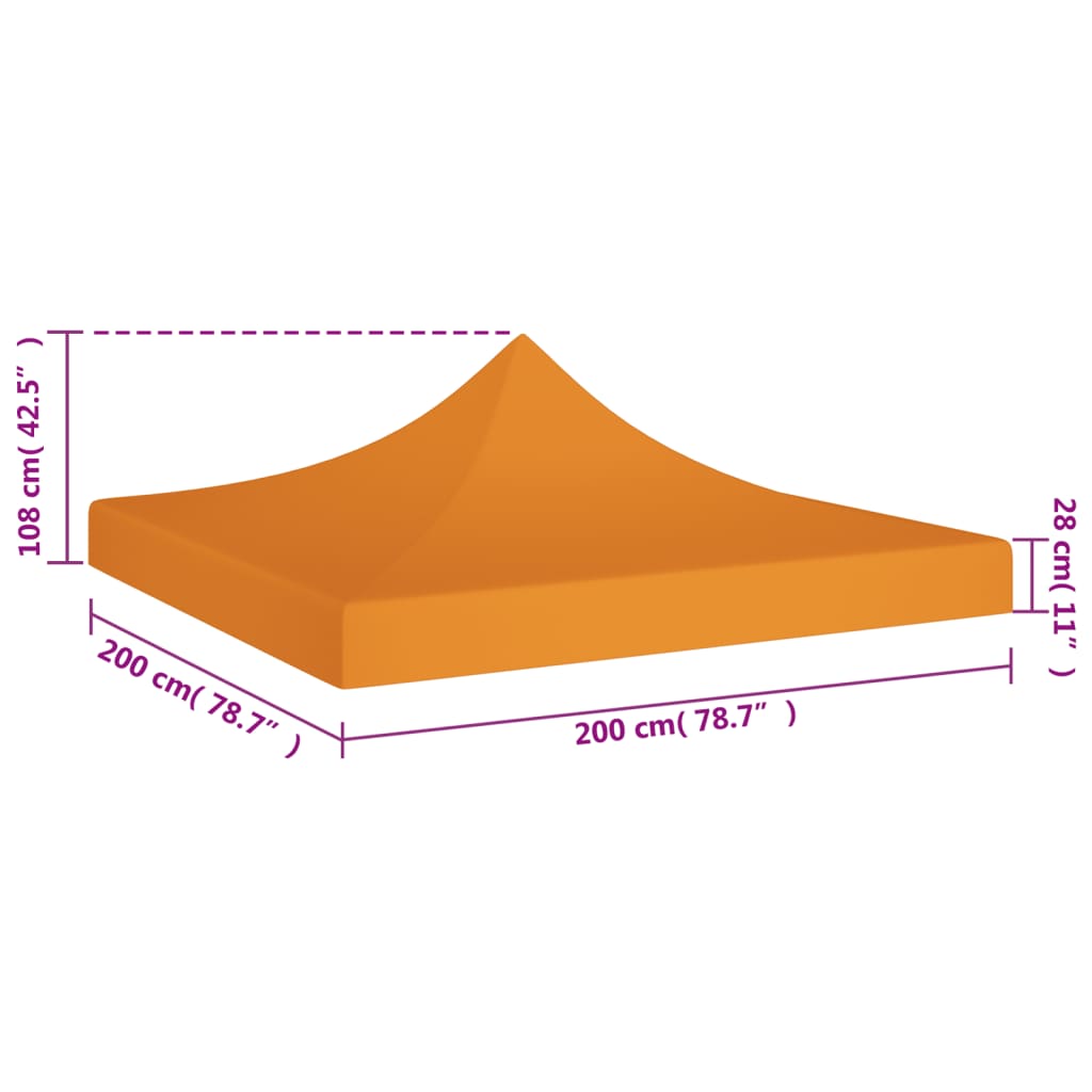 Narancssárga tető partisátorhoz 2 x 2 m 270 g/m² 