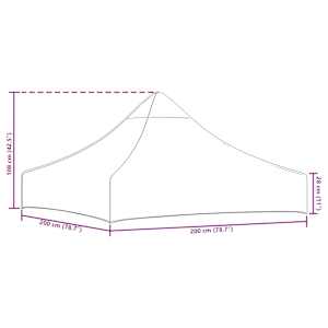 Střecha k party stanu 2 x 2 m hnědá 270 g/m² - obrázek 6