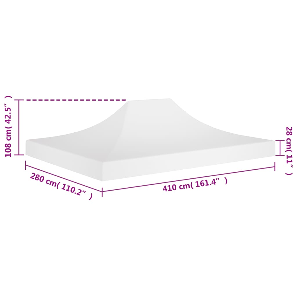 Fehér tető partisátorhoz 4 x 3 m 270 g/m² 