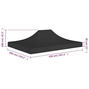 Střecha k party stanu 4 x 3 m černá 270 g/m² - obrázek 6