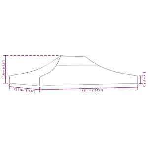 Střecha k party stanu 4,5 x 3 m krémová 270 g/m² - obrázek 7