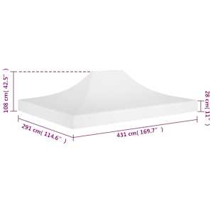 Střecha k party stanu 4,5 x 3 m bílá 270 g/m² - obrázek 6