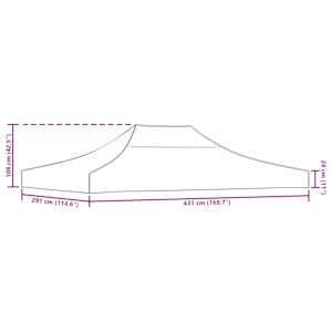 Střecha k party stanu 4,5 x 3 m černá 270 g/m² - obrázek 7