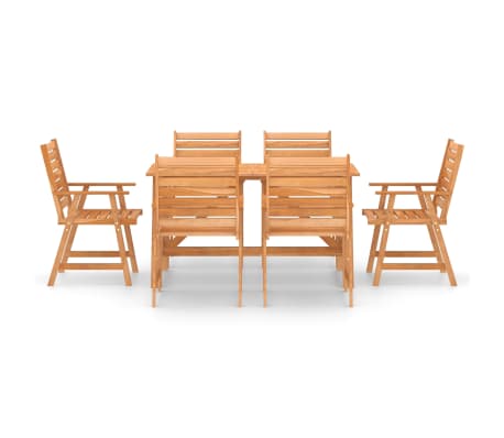 vidaXL 7-dijelni vrtni blagovaonski set od masivnog bagremovog drva