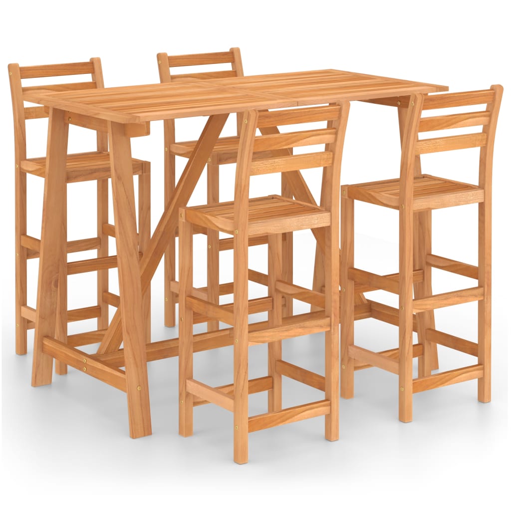 

vidaXL 5 Piece Patio Bar Set Solid Acacia Wood