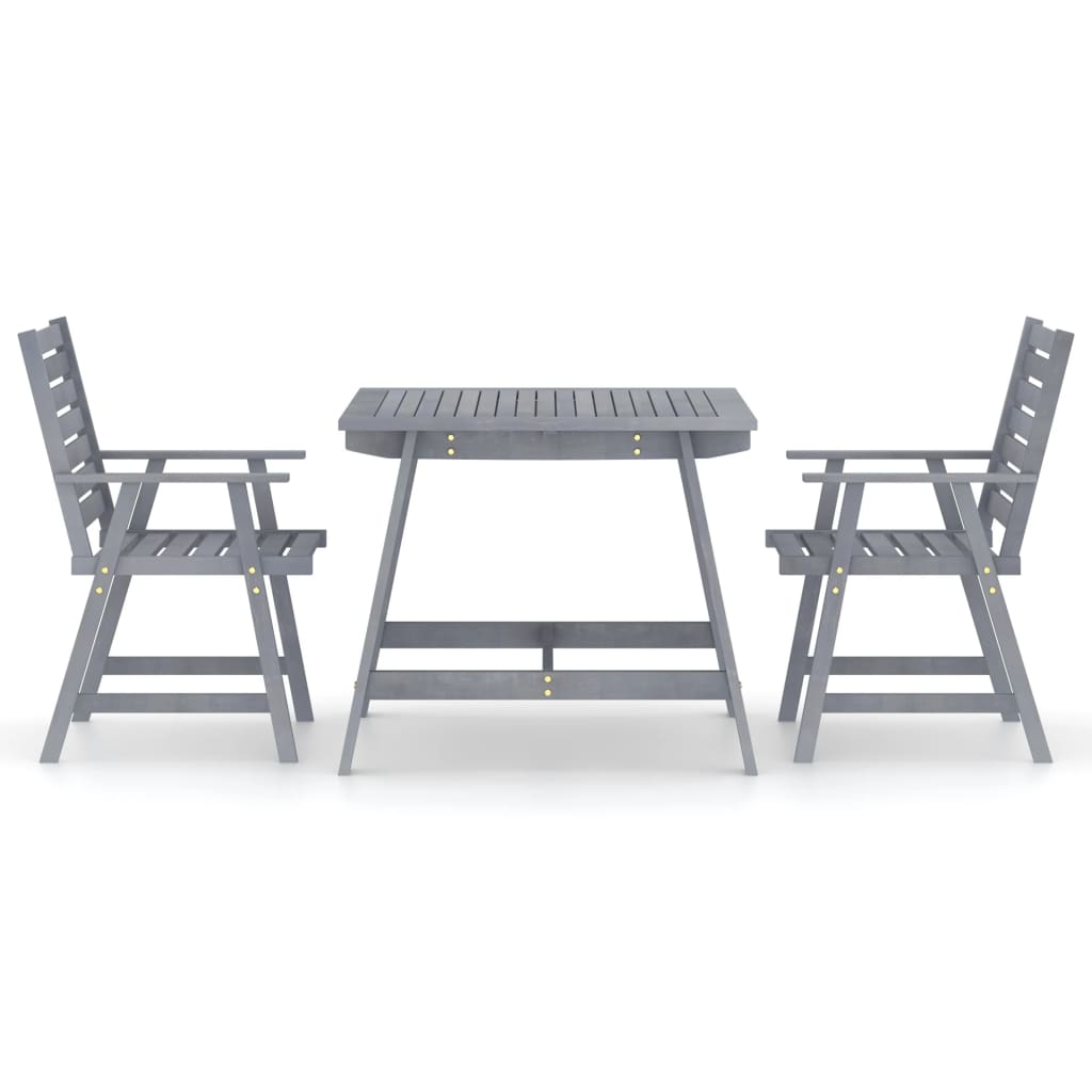 

vidaXL 3-delige Tuinset massief acaciahout grijs