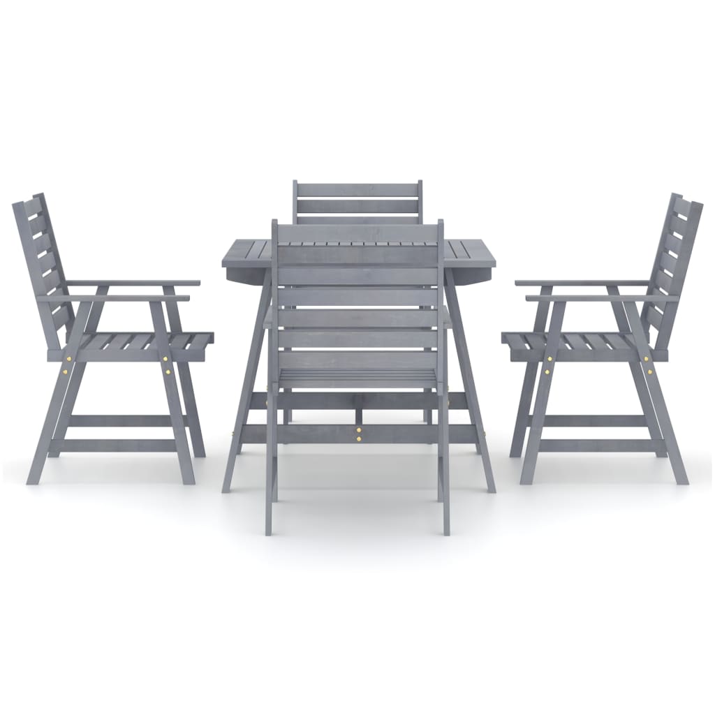 

vidaXL 5-delige Tuinset massief acaciahout grijs