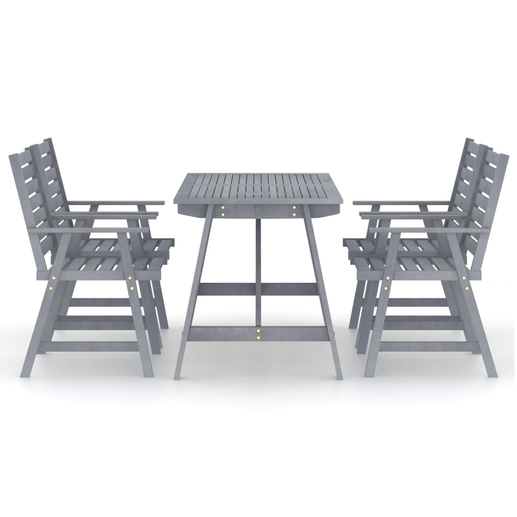 

vidaXL 5-delige Tuinset massief acaciahout grijs