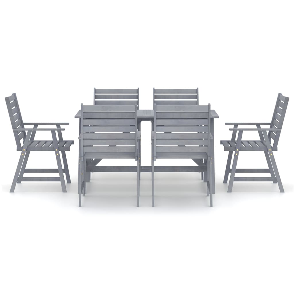

vidaXL 7-delige Tuinset massief acaciahout grijs