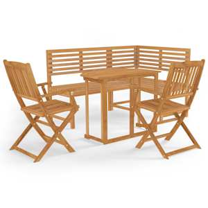 4dílný bistro set masivní akáciové dřevo - obrázek 2