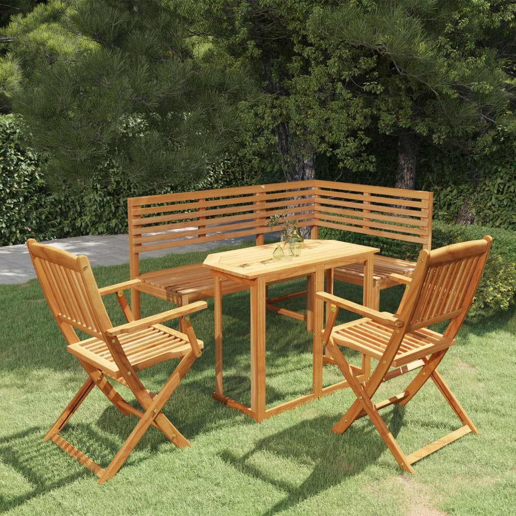 vidaXL Set mobilier bistro, 4 piese, lemn masiv de acacia