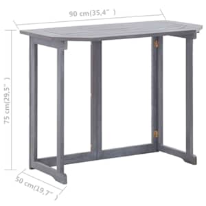 2dílný bistro set masivní akáciové dřevo šedý - obrázek 8