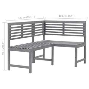 2dílný bistro set masivní akáciové dřevo šedý - obrázek 9