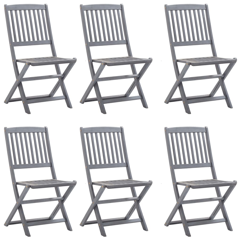 7 Piece Garden Dining Set Solid Acacia Wood Grey – Home and Garden .