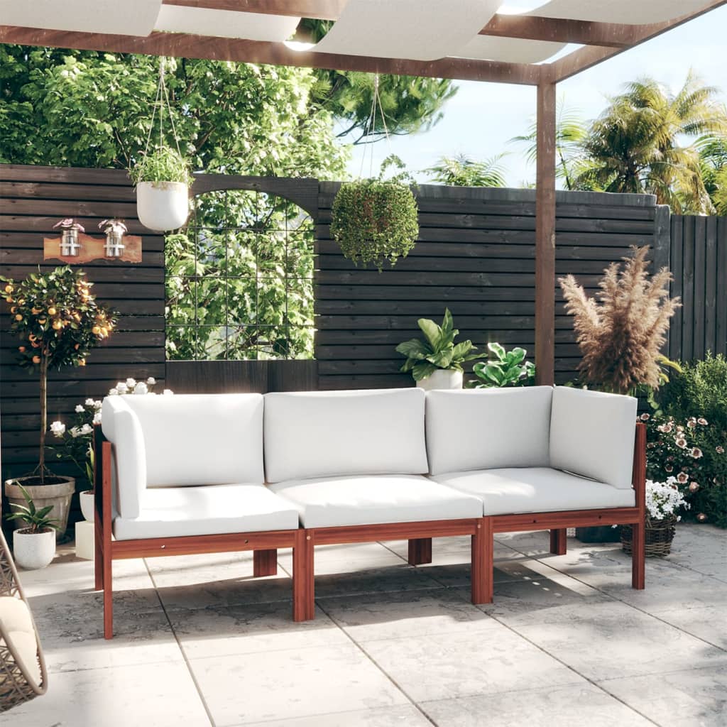 3-Sitzer-Gartensofa mit Kissen Massivholz Akazie kaufen