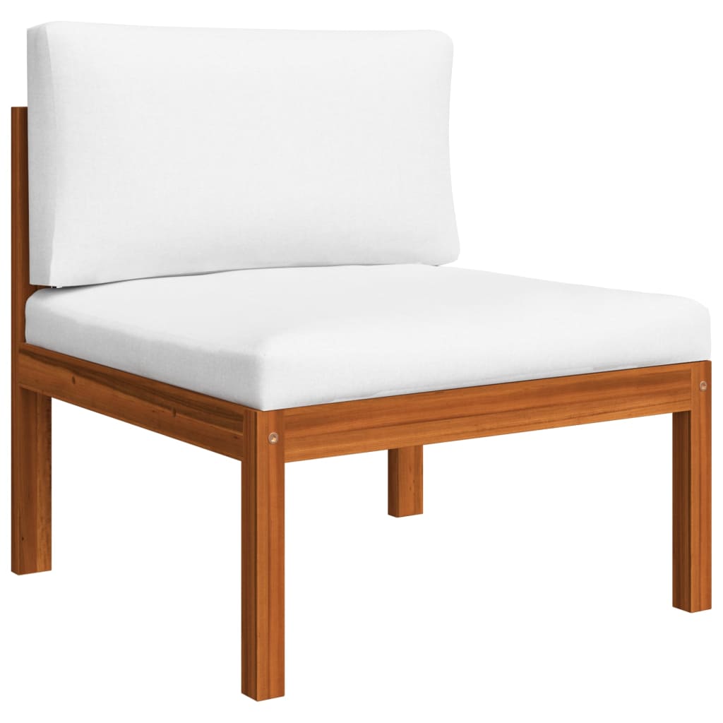 Sofa drewniana 4-osobowa, kremowa, 65x65x60 cm