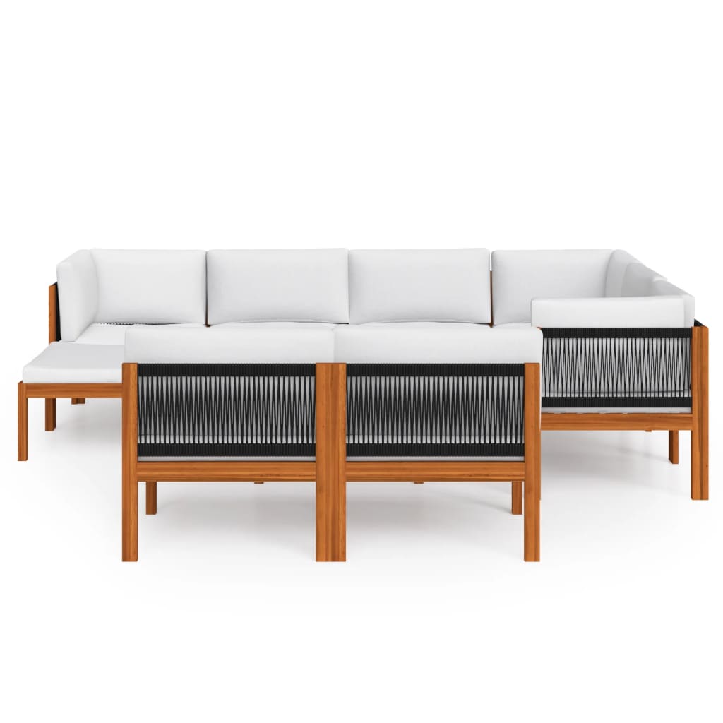 Thumbnail - vidaXL 10-tlg. Garten-Lounge-Set mit Kissen Cremeweiß Massivholz Akazie